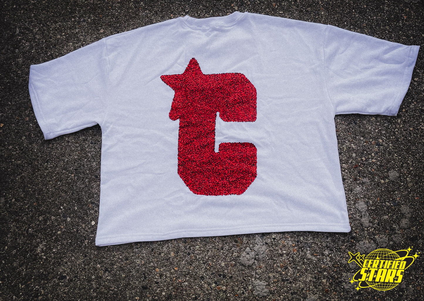 White & Red Oversized Tee